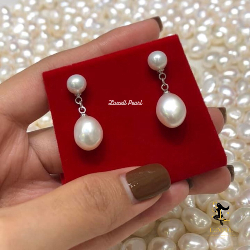 Luxell Pearl- Anting Mutiara air tawar asli Lombok | Anting Panjang Wanita| Fashion Aksesoris Wanita