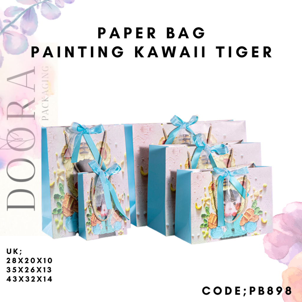 

Paper Bag Kawaii Tiger Painting