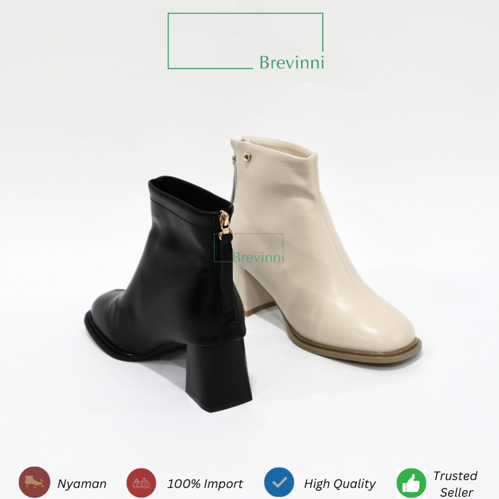 Brevinni Josie Winter Ankle Boots Heels || Sepatu Boots Wanita Premium Quality || Boots Korea || Boo