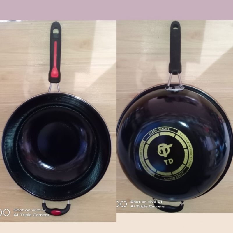 teflon gagang merah 32cm 1069-wajan penggorengan teflon 32cm