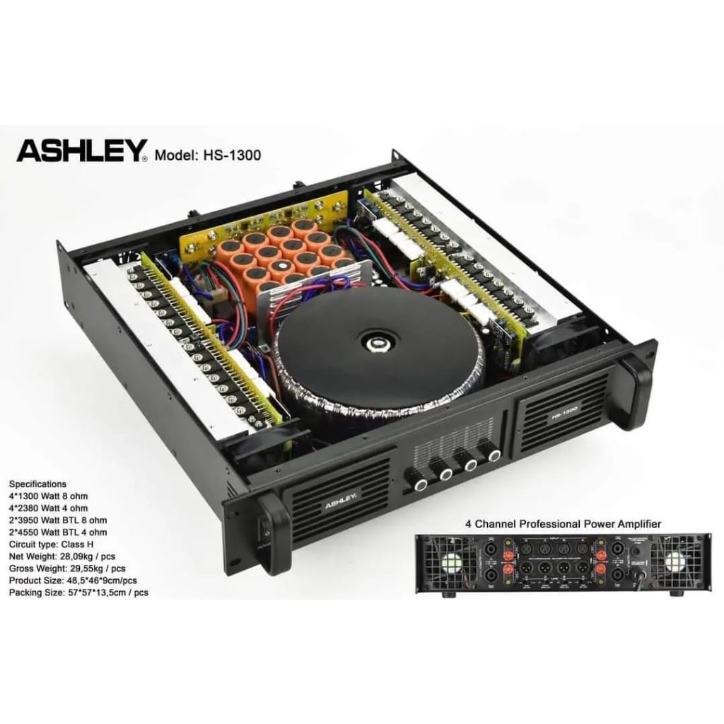 Power Amplifier 4 Channel Ashley HS-1300