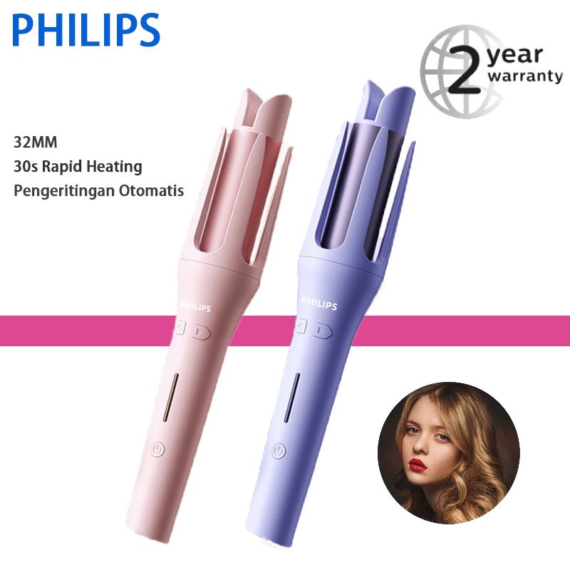 Alat Pengeriting Rambut Philips/Pengeriting Rambut Philips/Alat Catok Curly Otomatis Keriting Rambut Otomatis Korean Style Catokan Rambut Ceramics 32mm