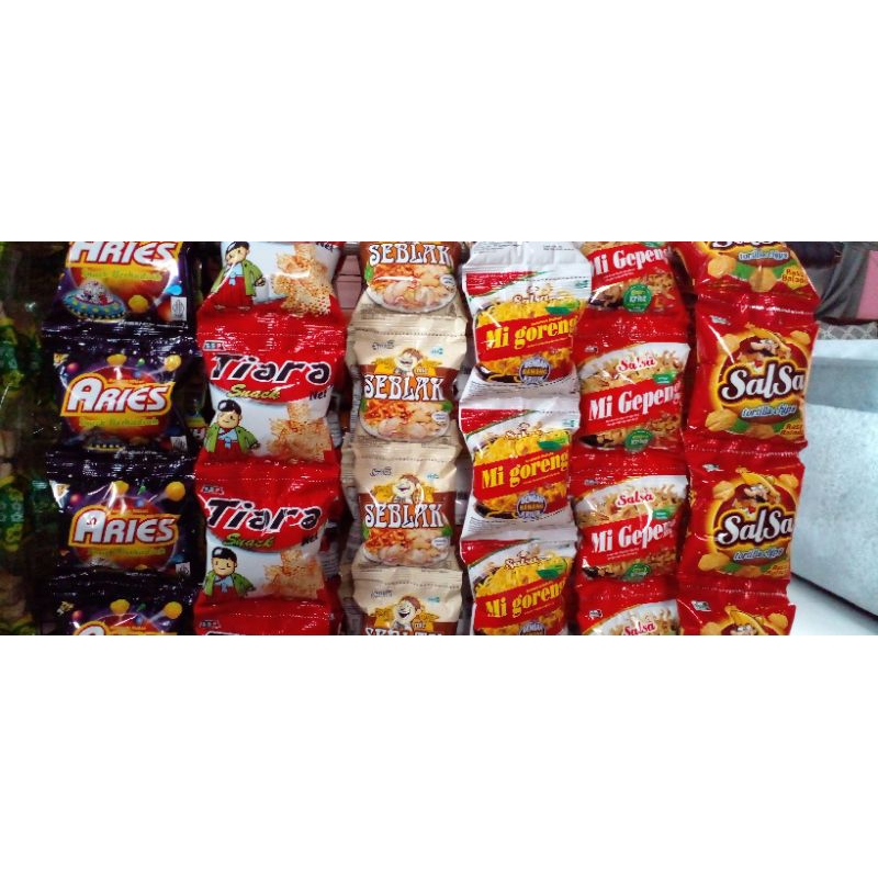 

jajanan jadul. jajan 90an. tiara. aries. super potato. salsa seblak. salsa mi goreng. mi gepeng. salsa tortilla chips. tomato jumbo. jengkol. kudamas makaroni.