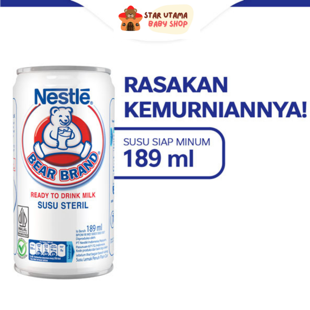 

BEAR BRAND Susu Kaleng Susu Beruang Susu Steril 189ml