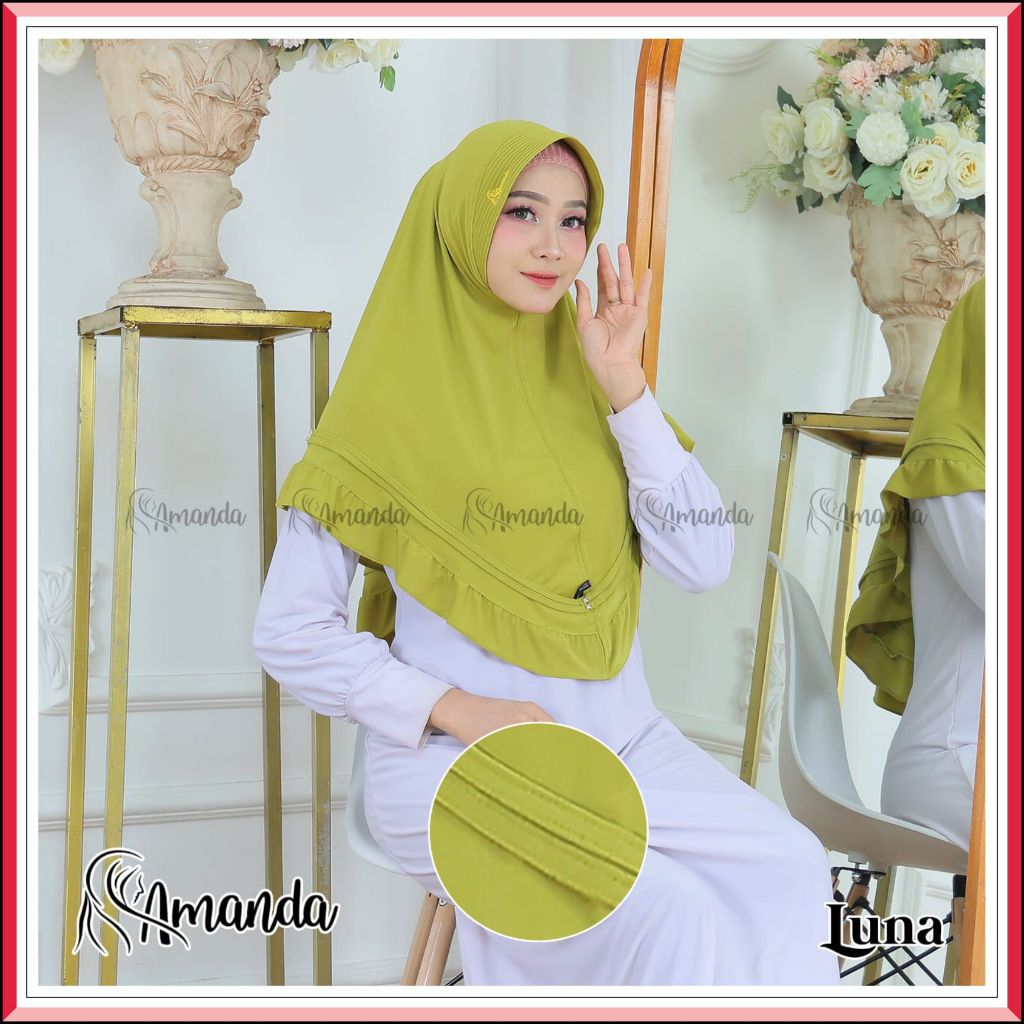 AMANDA - HIJAB INSTAN LUNA JERSEY IMPORT | Hijab Sport Nutup Dada Kualitas Premium