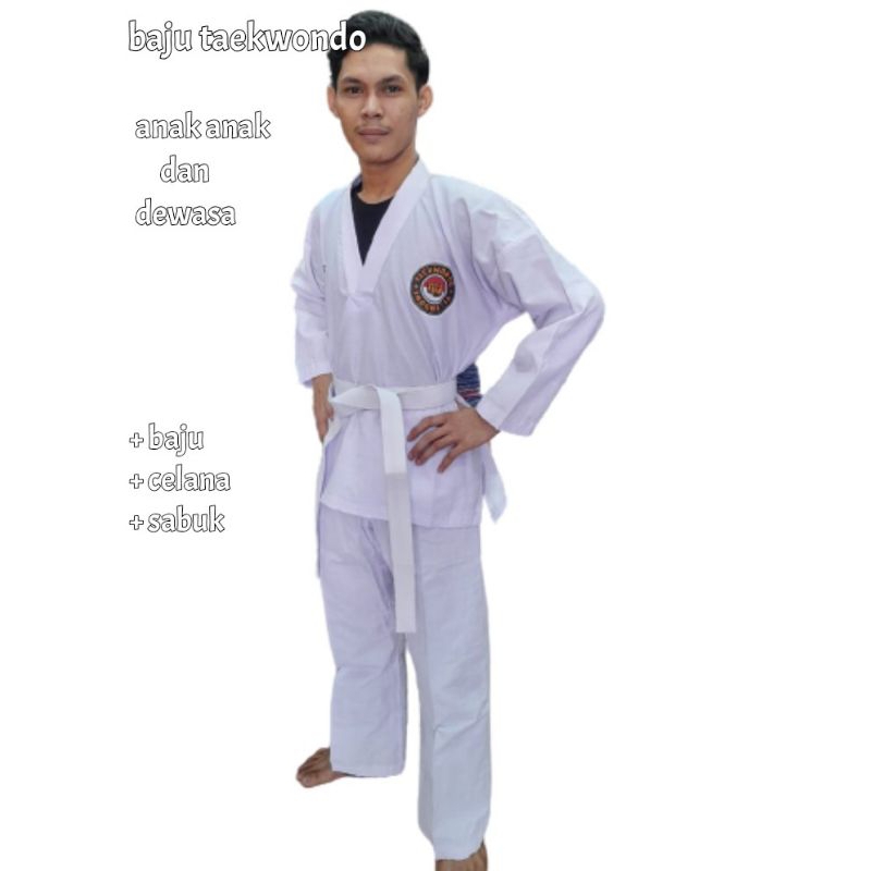 Baju Taekwondo Dobok Gap kerah putih polos dan merah hitam Anak dan Dewasa