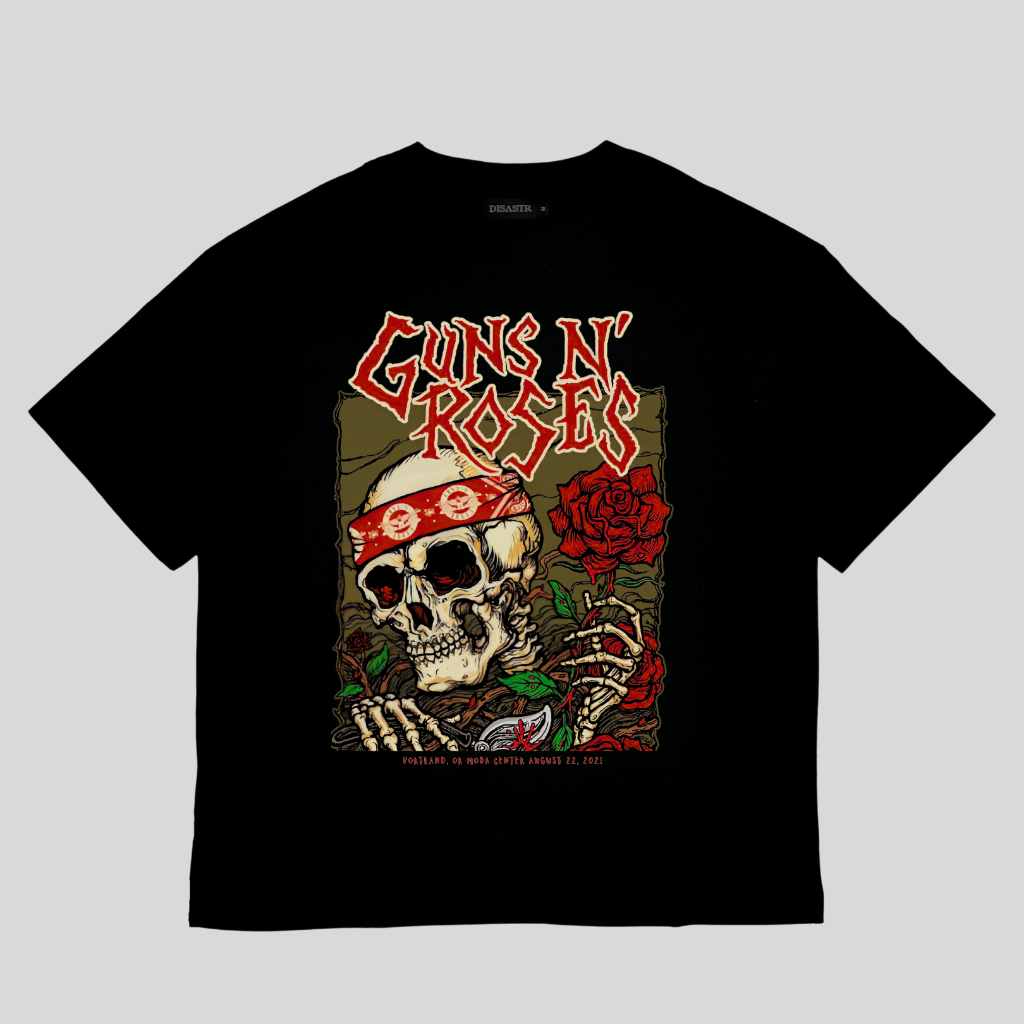 DISASTR Kaos GNR Guns N Roses Tour Poster Black Tshirt