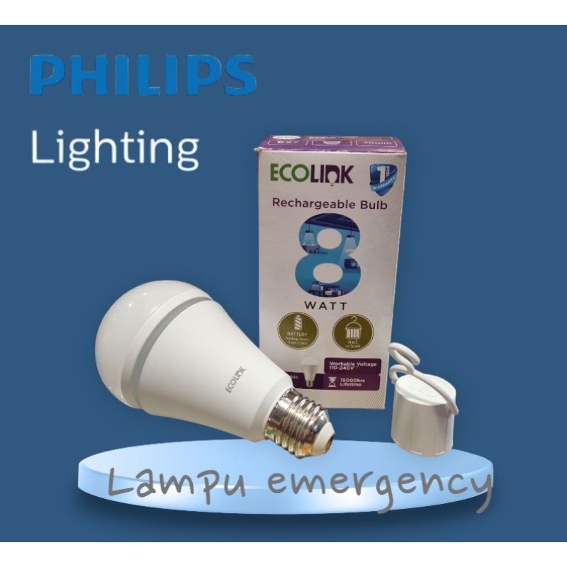 Lampu emergency ecolink 8 watt
