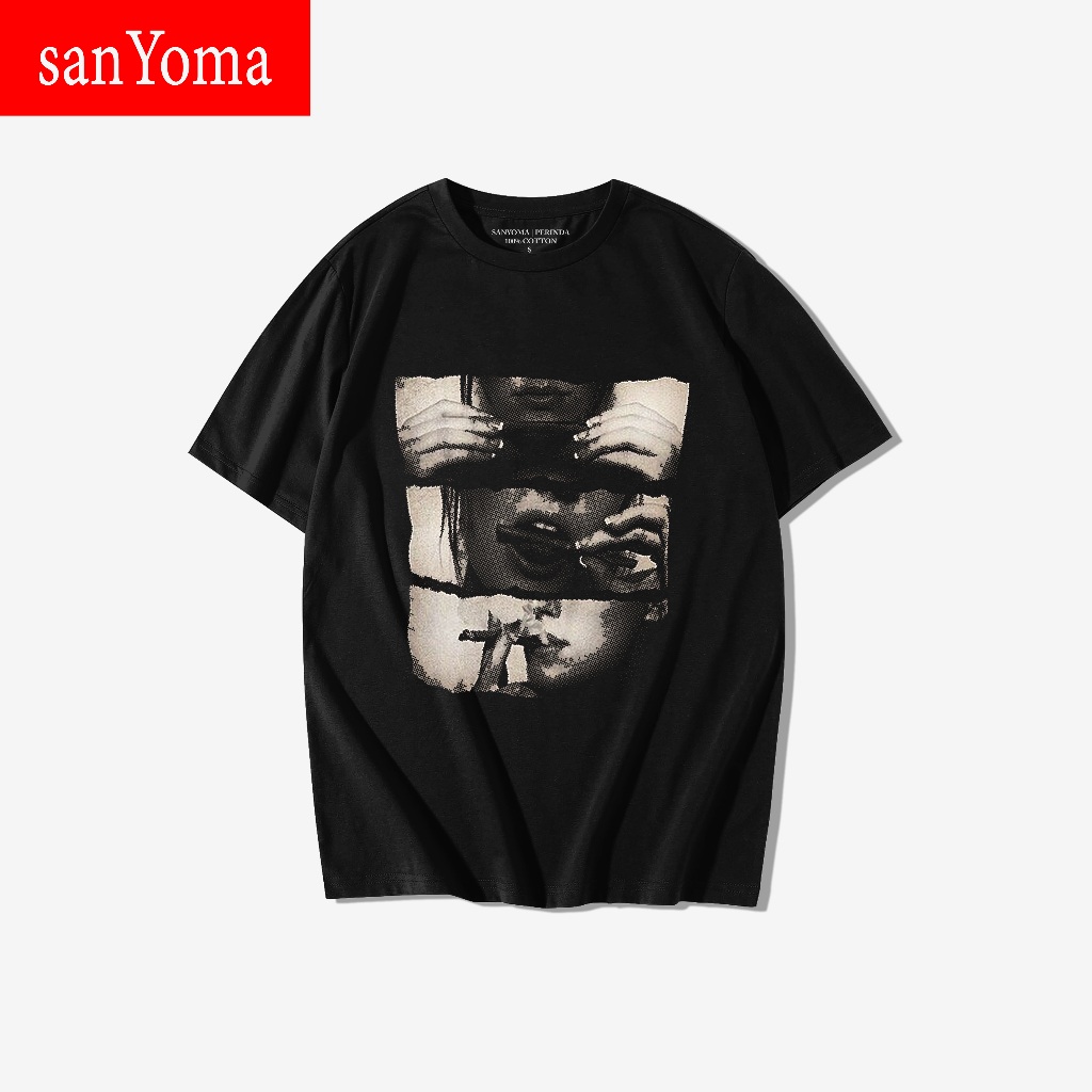 SANYOMA ID - Baju kaos gaul cewek merokok / Kaos keren unisex / Baju metal / Kaos metal keren