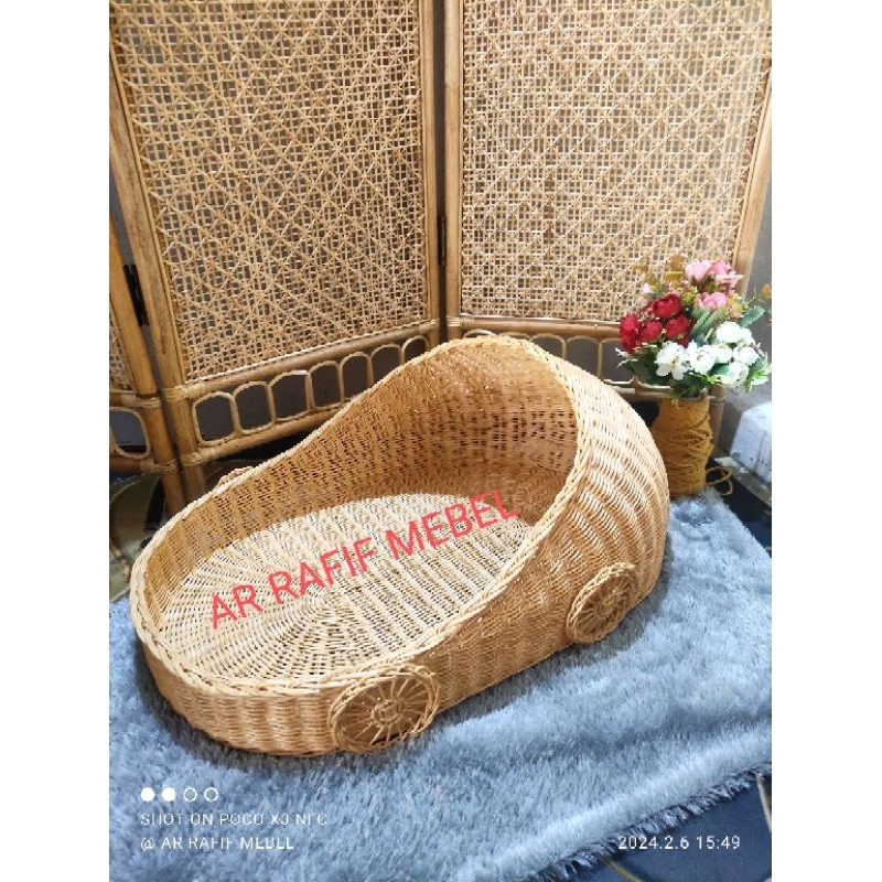 keranjang rotan tempat bayi request pembeli