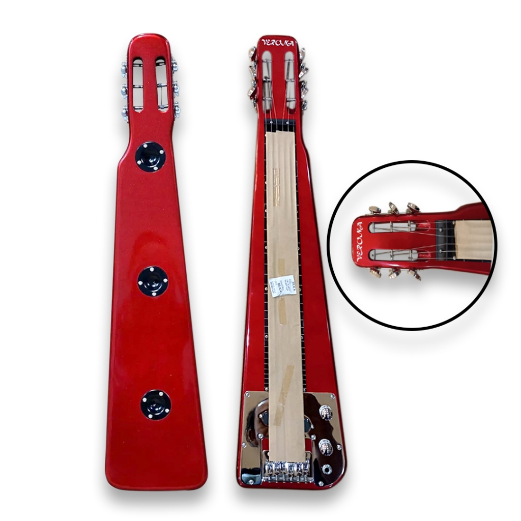 Lap Steel Gitar Elektrik Hawaiian 6 String Verona LPG-60 Original Red