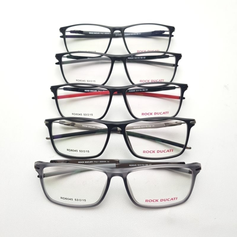 Hillfigre Rock Ducati frame kacamata sport pria warna hitam merah biru kaki unik size besar