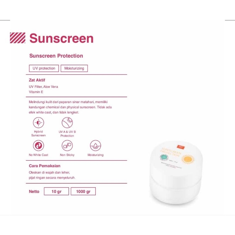 Derma Elok Farma Sunscreen Protection Putih DEF