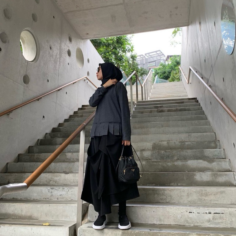 [NEW] Sale Rashawl Minsk Skirt Rok Black Kekinian Rashawl Bukan Plint Maima Midi Maxi
