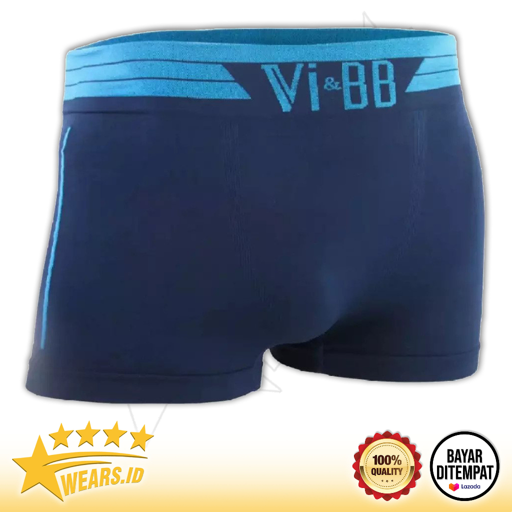 Boxer ViBB Rajut Pria Dewasa Celana Dalam CD Seamless Spandex Tanpa Jahitan VBB V V&BB Vi-BB V-BB -