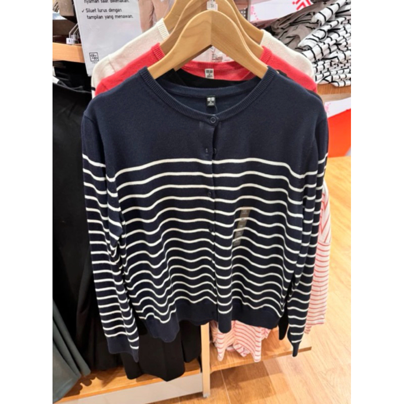 Uniqlo cardigan Sale cardigan kerah bulat lengan panjang wanita