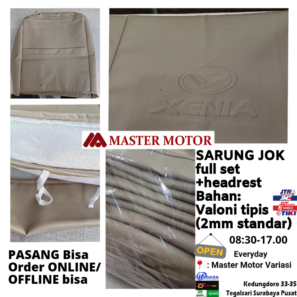 Sarung Jok New Xenia VVTI 2006 - 2011 full 1 set Mocha Krem Valoni Tipis Bungkus Jog Mobil Xenia Lam