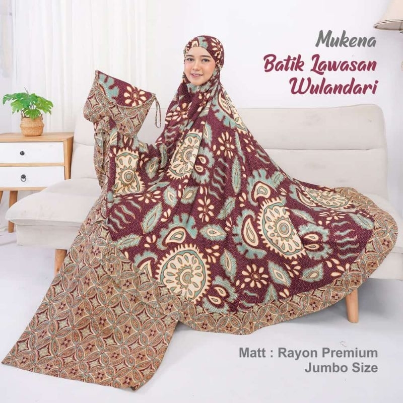 CAMELLIABOUTIQUE99 – mukena WULANDARI rayon super premium jumbo batik lawasan