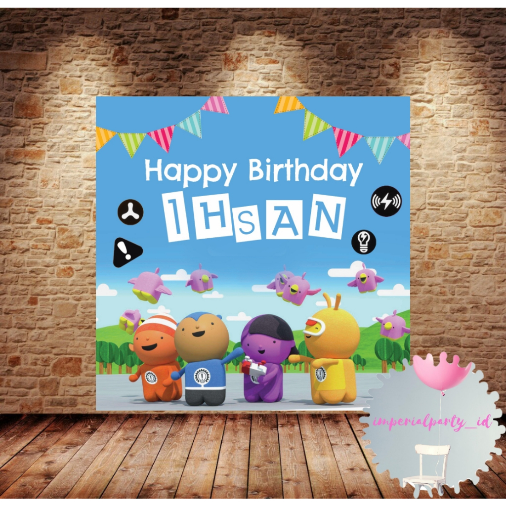Custom Backdrop Banner Spanduk Happy Birthday Tinpo