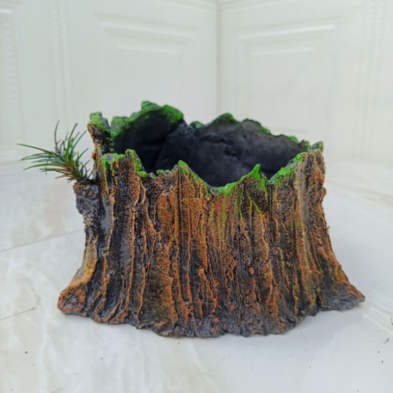 Pot relief bentuk kayu 4 inch T*10cm