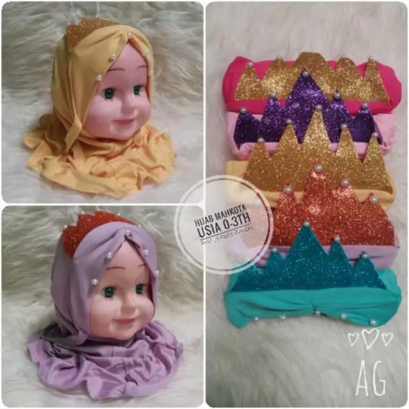 hijab princess/jilbab mahkota bayi dan anak bisa cod