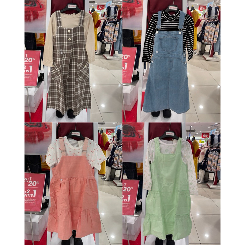 PITO DITO - Set Overall Anak Perempuan (2-14 Tahun)