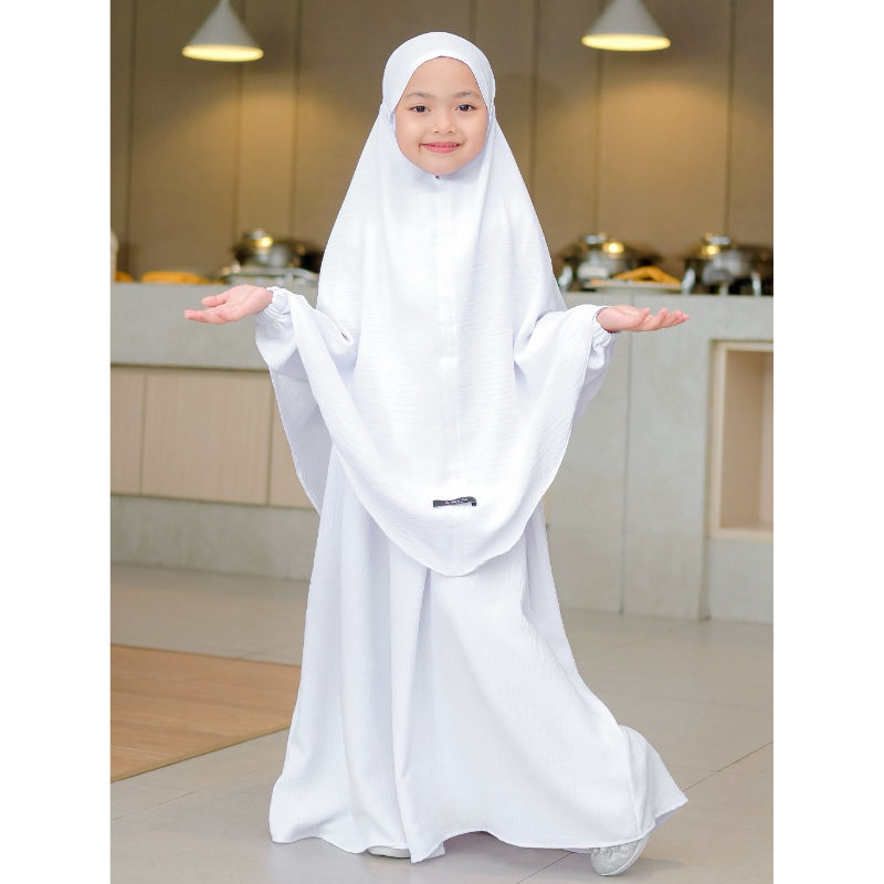 ORIGINAL SALVINA KIDS GAMIS ANAK FRENCH KHIMAR USIA 2 SAMPAI 12 TAHUN INARA SET