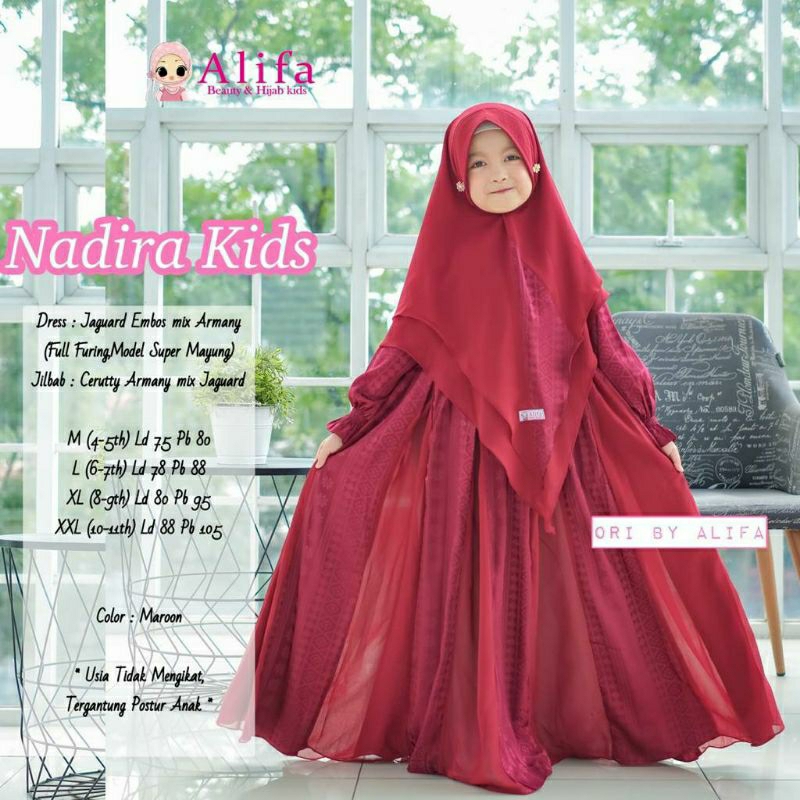 GAMIS SET ANAK NADIRA KIDS ORI ALIFA