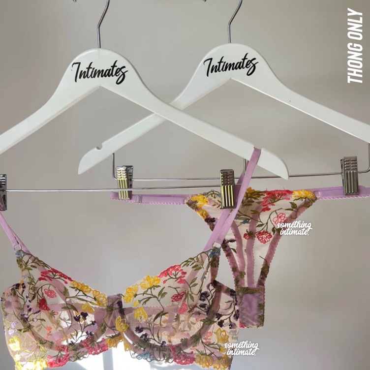 Tren Baru THONG ONLY  SLOAN  SHERA Floral Embroidered Lace Bra Lingerie Cup Set Bustier Bodice Long 