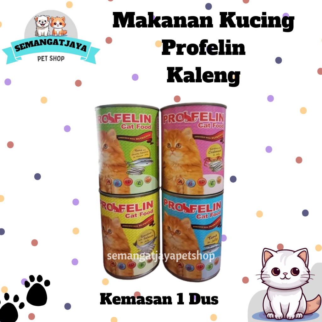Profelin kaleng 400gr ( 1 dus isi 24 pcs )/[Instan/Reguler] - makanan kucing/murah/adult/kitten/400g