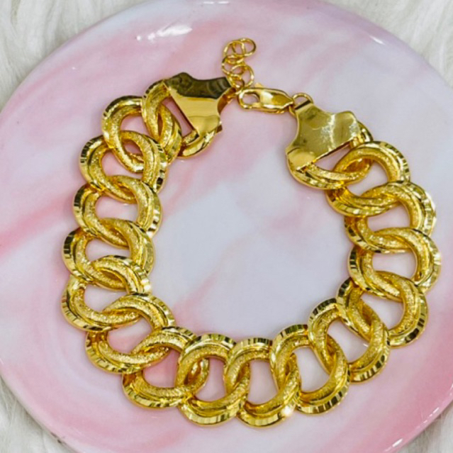 gelang sisik naga ring double kopong elegant emas asli kadar 700 & 875