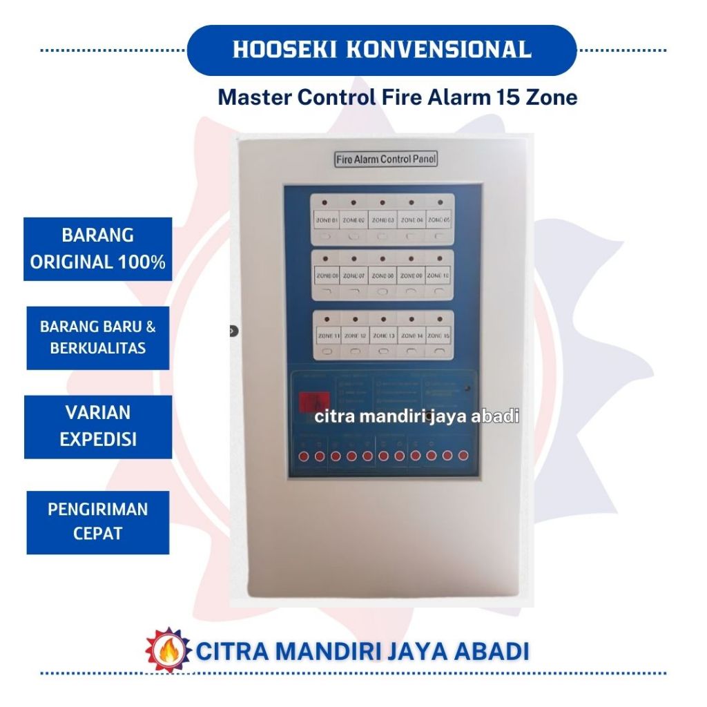 Master Control Panel Fire Alarm 15 Zone HOOSEKI MCFA PANEL