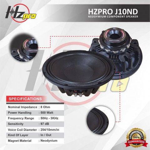 SPEAKER KOMPONEN HZ PRO J10ND ORIGINAL (10 INCH)