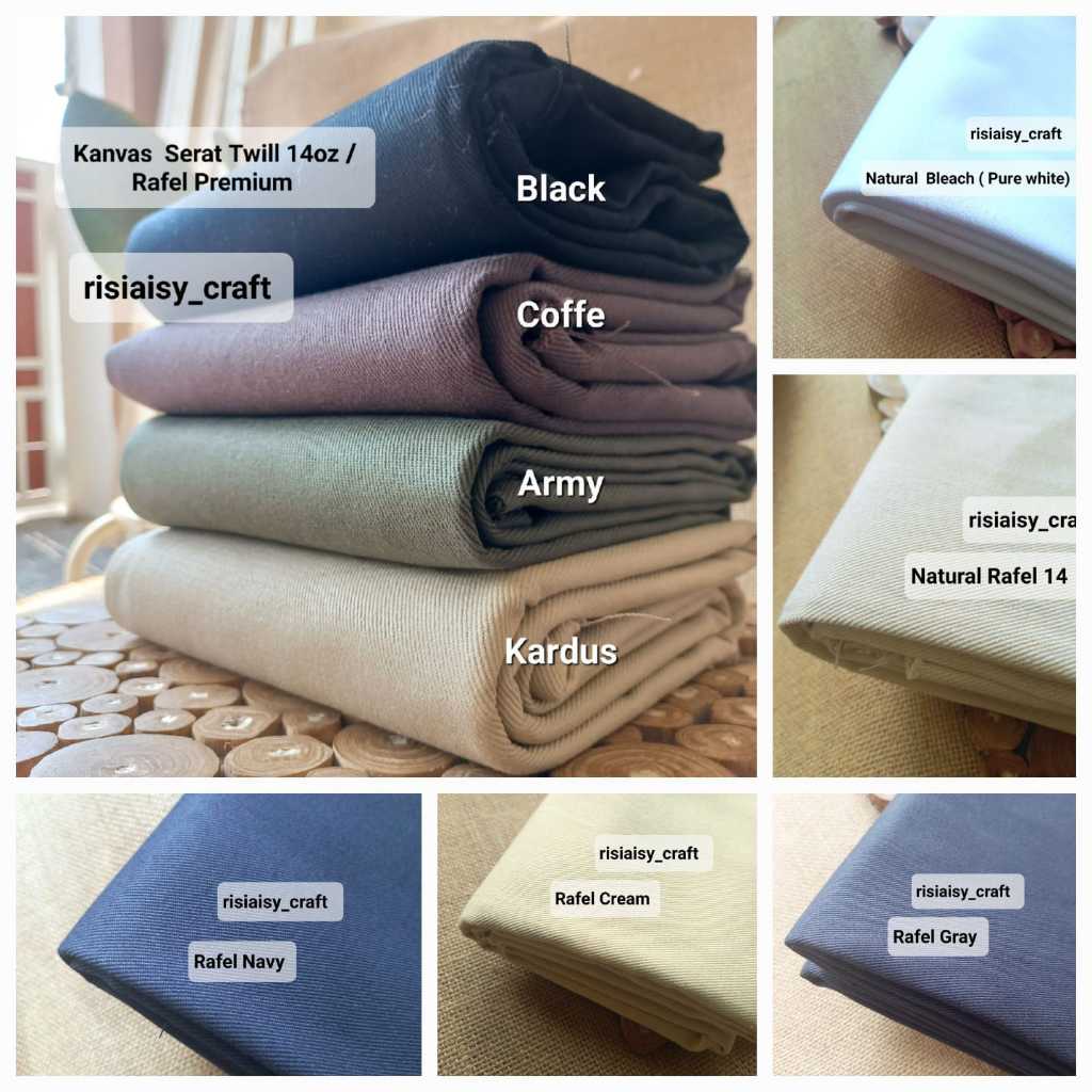 Kain Kanvas Serat Twill 14 Rafel Premium