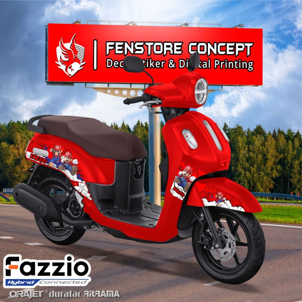 Stiker Fazio Mario Bros - Stiker Striping Variasi Yamaha Fazio 2022