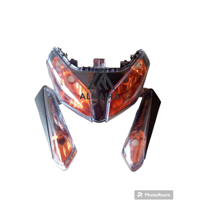 reflektor lampu depan Vario Tecno cbs 110 karburator smoke custom oren