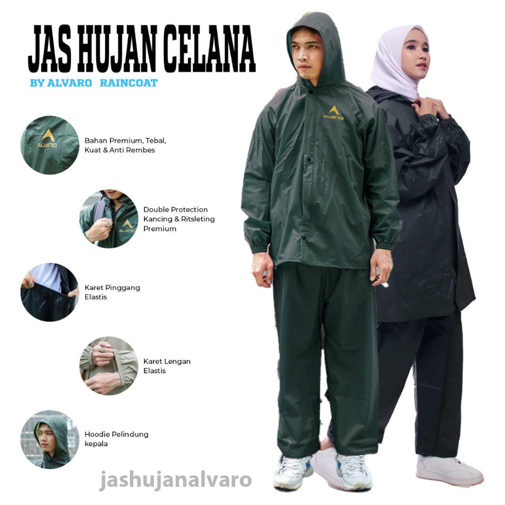 Jas Hujan Setelan Alvaro Atas bawah