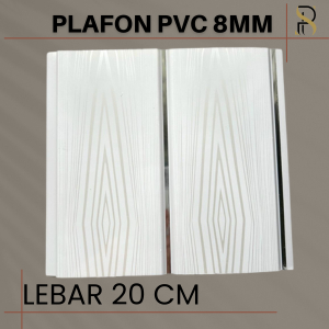 Plafon PVC Putih nat Silver Motif kayu (SP 57)