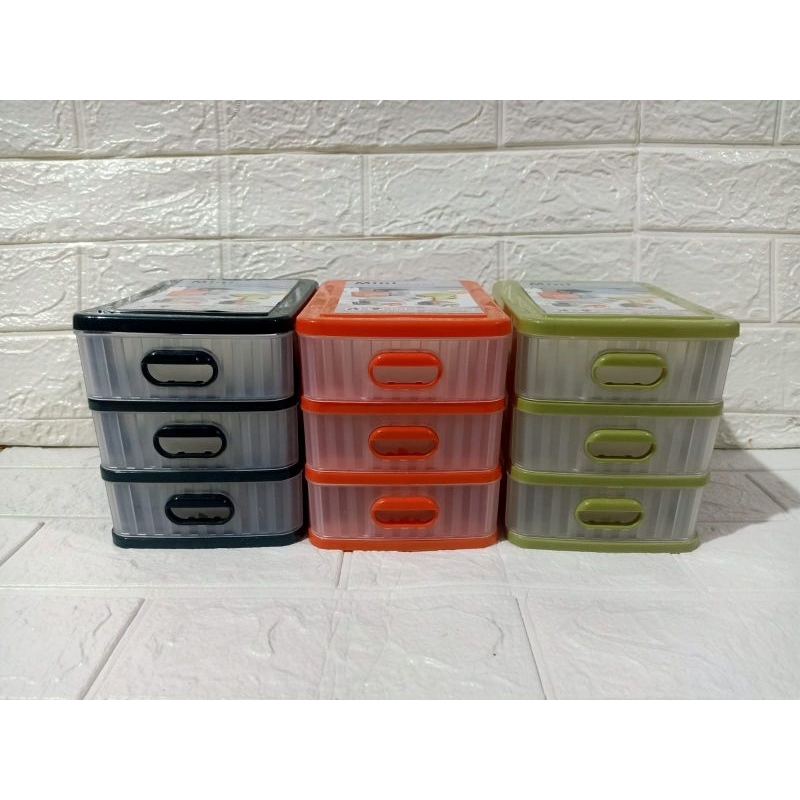 RO Laci Plastik Mini Serbaguna 3 Susun 3037 Laci Obat Tempat Makeup