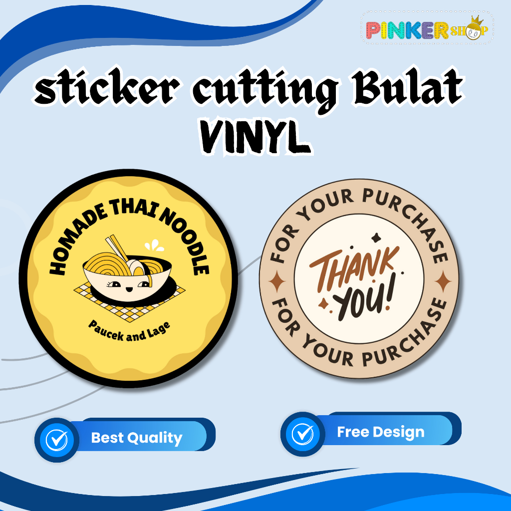 

CETAK STIKER LABEL BULAT *ANTI AIR* STICKER MAKANAN KEMASAN PRODUK BOTOL MINUMAN CUSTOM (Vinyl)