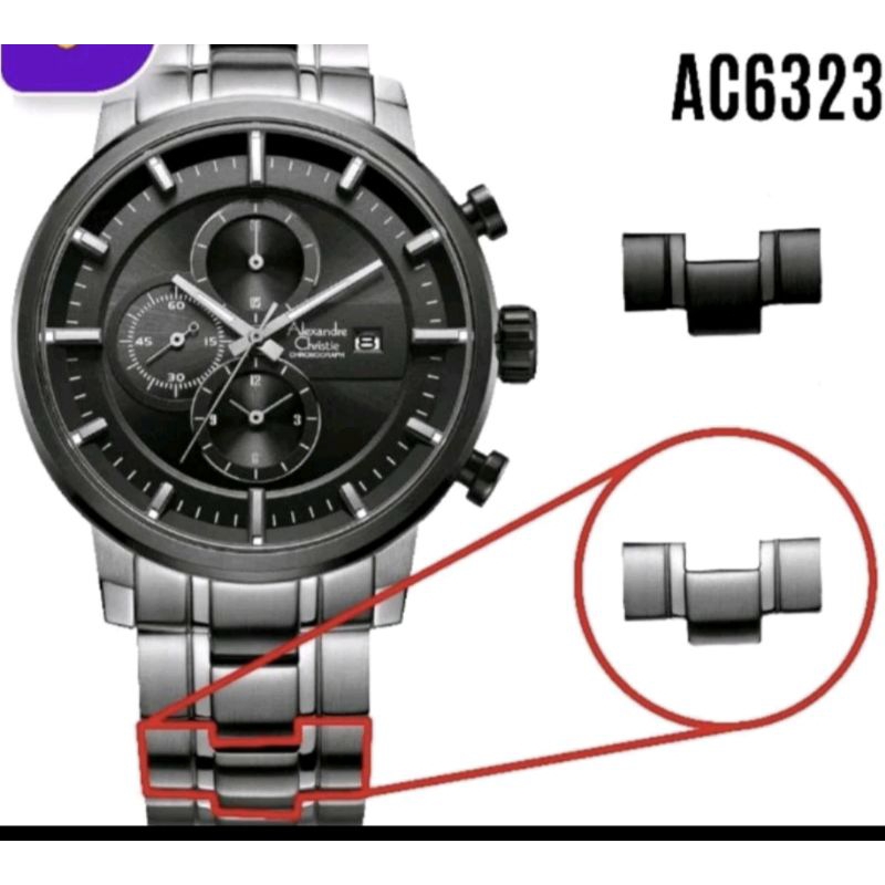 potongan rantai jam Alexandre christie 6323mc