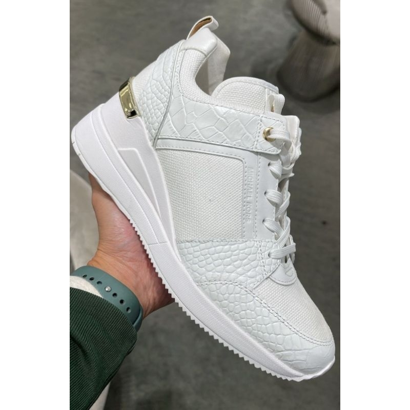 Sepatu Wanita Michael Kors Georgie Trainer Sporty Wedges Woman Sneaker Shoes Original White Putih