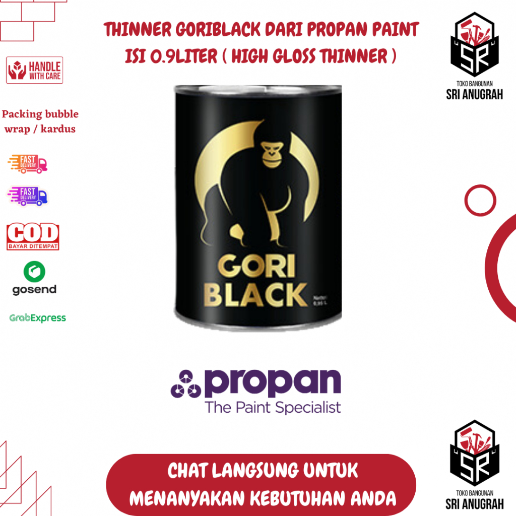 Thinner Propan HG High Gloss GORI BLACK HITAM 0.9L