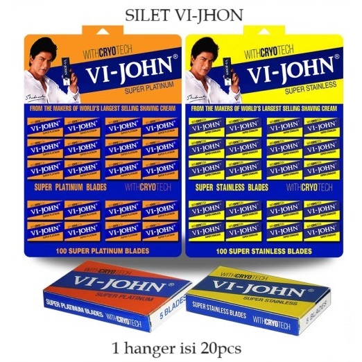 Silet VI-JOHN silet cukur Super Platinum / Stainless - Silet Pangkas Barber