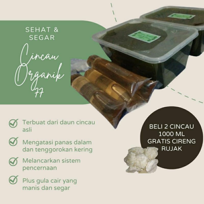 

Cincau organik 1000 ml bel i3 bonus cireng selagi ada PO1HARI