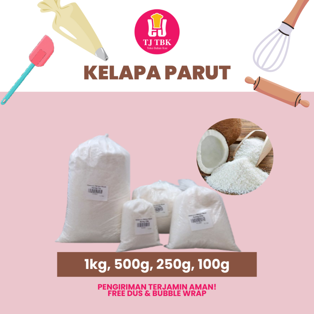 

KARA Kelapa Parut Kering repack 1kg, 500g, 250g dan 100g