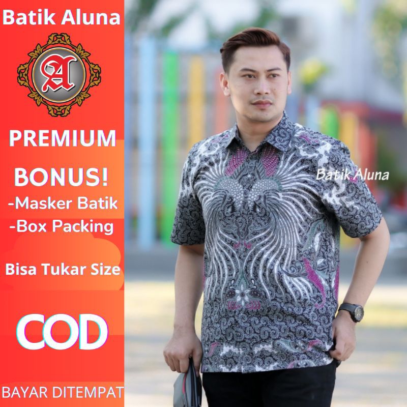 BATIK PRIA LENGAN PENDEK PREMIUM BATIK PRIA WARNA ABU ABU BATIK PRIA TERBARU KEMEJA BATIK PRIA LENGA