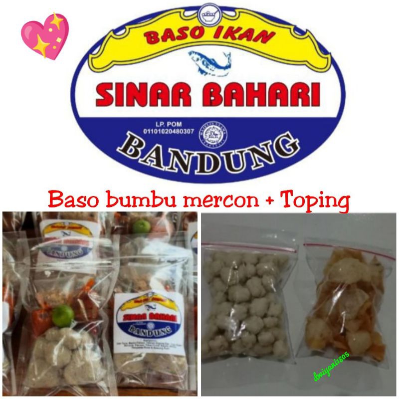 

Baso Ikan Sinar Bahari + Bumbu Mercon + Toping