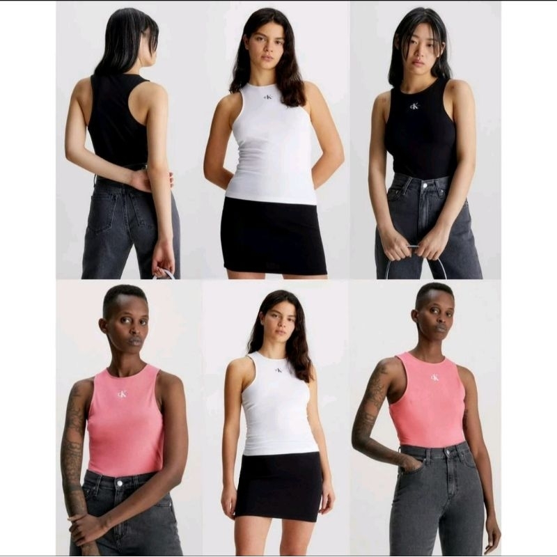 CKL Tshirt Crop wanita - tanktop wanita branded - Set bra + Panty