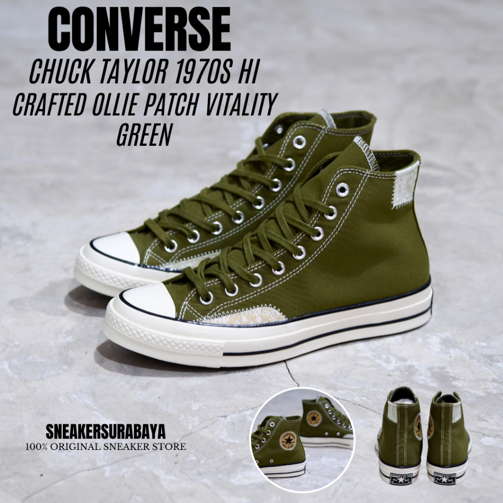 CONVERSE CHUCK TAYLOR 1970S HI CRAFTED OLLIE PATCH VITALITY GREEN CT 70 CT 70S
